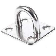 Placca Occhiello Piastre con Occhiello in Acciaio Inossidabile Oblungo Cuscinetto Metallo - 5mm Eye Plate Pad con Anello Gancio Anello della Graffetta Hardware, per Cinghie di Allenamento (4 Pezzi)
