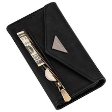 Artfeel Custodia Portafoglio per Samsung Galaxy A12 5G,Pelle Cerniera Tasca Borsa a Tracolla Borsetta Portamonete Crossbody Cover con Porta Carte,Cordino,Cinturino da Polso-Nero