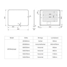 Mai & Mai Specchio da Bagno Appeso Specchio a LED Specchio da Parete 1200x700 mm Specchio per Il Trucco Personalizzato Anti-Appannamento