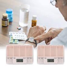 EXCEART Organizzatore di Pillole Promemoria di Allarme Dispenser di Pillole Astuccio per Pillole Portatile da Viaggio Vitamine Custodia per Medicina per Ufficio Dormitorio Anziani Casa (Bianco)