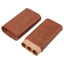 Sigaro Cassa del Cuoio Genuino Cigar Box Legno di Cedro Allineato Cigar Holder Sigari Proteggere dalla Collisione Portatile Viaggi Mini Box (Brown) per 3 Sigari,Giallo