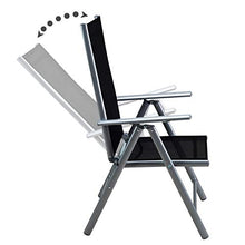 Deuba Set da 2 pezzi sedie da giardino alluminio schienale alto regolabile a 7 livelli pieghevoli argento esterni