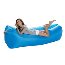 HongTeng Divani Sacco a Pelo Gonfiabile Blu Portatile Divano Letto Pigro Letto Aria Beach Park Travel Singola Pausa Pranzo Sedia 76 × 193 × 50 cm