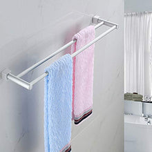 Clenp Portasciugamani Portasciugamani Portasciugamani, Portasciugamani Doppio da 60 Cm Portasciugamani in Alluminio con 2 Barre per Bagno