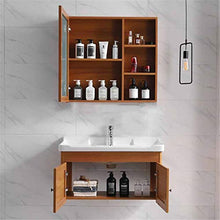 GFBVC Mobile Lavabo Cabinetto da Parete Spazio in Alluminio Spazio in Alluminio Mobile da Bagno Addensato per armadietto a Specchio lavabo Facile da Pulire (Color : Brown, Size : 48x81x48cm)