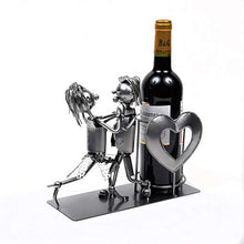 Yvanmoinscher - Porta bottiglia in metallo umoristico, fabbricazione artigianale, ideale per un regalo per la festa del papà, Natale, compleanno, San Valentino, invito