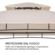 blumfeldt Steakhouse Wings - Gazebo per Barbecue, Dimensioni: 235 x 242 x 145 cm (LxAxP), Parasole/Parapioggia: Poliestere 160g Idrorepellente/Antifiamma, 2 Tettoie Laterali Apribili, Beige
