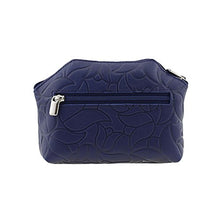 Cerniera in pelle con due tulipani in pelle Misure: U Colore: MARINO