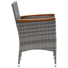 FAMIROSA Sedie da Pranzo per Giardino 4 pz in Polyrattan Grigio-0567