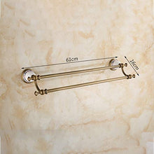 Mensole Doccia Portasciugamani Multifunzionale Portasciugamani Multifunzionale con Portasciugamani A Parete in Ceramica Anticata, Portasciugamani da Bagno in Ceramica (Doppia Barra)