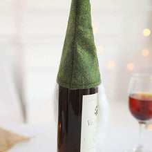 Amosfun Feltro gnomi Natalizi Bottiglia di Vino Topper Cover Fatto a Mano Svedese tomte Decorativo Toppers Bottiglia di Vino Vestito (Verde)