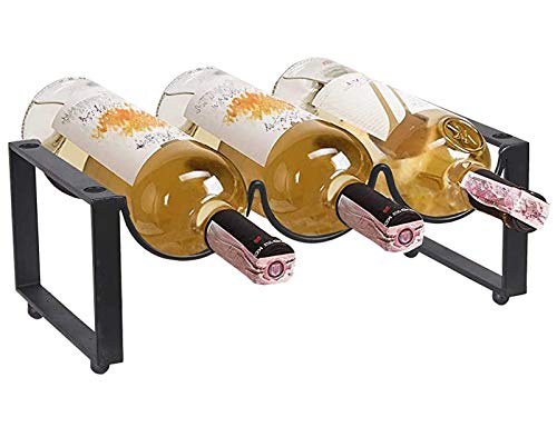 Portabottiglie da tavolo moderno e semplice per annidamento contiene 3 o 6 bottiglie, supporto per bottiglie in metallo, ideale per armadietto, bar, cantina per vini, decorazioni per la casa