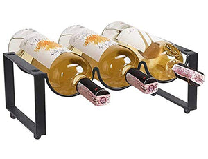Portabottiglie da tavolo moderno e semplice per annidamento contiene 3 o 6 bottiglie, supporto per bottiglie in metallo, ideale per armadietto, bar, cantina per vini, decorazioni per la casa