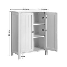 YJIIJY Armadietto Autoportante da Bagno, Mobiletto Multiuso Doppia Anta con Ripiani e 2 Porta, Armadietto Terra da Bagno Salvaspazio Ante in Legno Bianco Mobiletto sotto Il Lavello(80 x 60 x 30 CM)