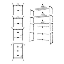 Cikonielf - Mensola portaoggetti per bagno, salvaspazio sopra la lavatrice, a 3 ripiani, 53 x 28 x 166 cm