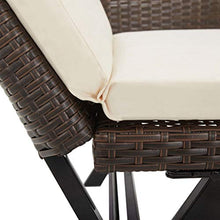Tidyard Panca da Giardino Esterno 2 Posti in Rattan,Lettino da Giardino Reclinabile 2 in 1 in Polyrattan Marrone,Sedia a Sdraio da Giardino Reclinabile in Rattan (130-176) x 70 x 80 cm