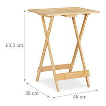 Relaxdays Tavolino Pieghevole in bambù, Arredamento Salvaspazio per Salotto, Balcone & Terrazza, Tavolo Home, Naturale, 1 pz