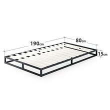 ZINUS Joseph 15 cm Telaio del letto con piattaforma in metallo | Base per materasso | Supporto per doghe in legno | Contenitore sotto al letto | Per adulti, bambini e teenager | 80 x 190 cm | Nero