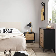 VS Venta-stock Cassettiera Koln 4 cassetti Color Nero/Legno, 80 cm (Larghezza) 40 cm (profondità) 84 cm (Altezza)
