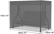 Telo copritavolo da Esterno Patio Mobili di Protezione Covers da Giardino in Rattan Copertura Mobili Rattan Oscillazione Antivento Impermeabile Pioggia Neve Polvere Antivento Anti-UV (Nero / 87"* 49"