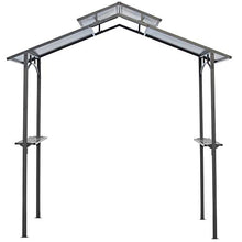 Outsunny Gazebo da Giardino per Barbecue, Doppio Tetto Anti-UV e Struttura in Acciaio con Mensole, 240x150x250cm, Nero