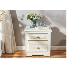 Comodino Semplice e Moderno Camera da Letto nordica 2 Strati Bianco Semplice Armadio di stoccaggio Pieno carico 300 kg-35x40x48 cm FANJIANI