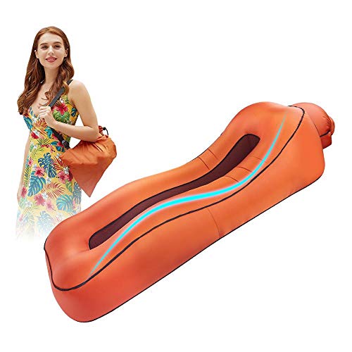 WSXD Gonfiabile Lounger Air Sofa Hammock Portatile Impermeabile Ideale Divano for Esterno Cortile Lakeside Beach Pool Viaggiare Camping Festival (Color : Coffee)