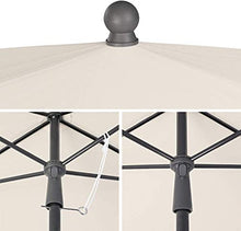 MVPower Ombrellone, 200 x 125cm Ombrellone da Giardino, Ombrellone Rettangolare UV UPF 50+, Ombrellone da Spiaggia Impermeabile con Meccanismo di Inclinazione, 180g/m², per Giardino, Balcone, Terrazza