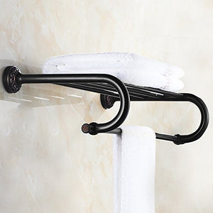 MBYW Portasciugamani Moderno Portasciugamani Elegante per Il Bagno di Spessore Antico portasciugamani Parete Appeso portasciugamani in Rame Bagno Rack Set Doccia portasciugamani (55B4), 62cm