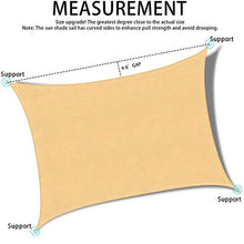 QINYA Cool Area Tenda A Vela Rettangolare Multi-Formato Metri Protezione Raggi UV, Vela Resistente E Resistenza all'Acqua per Giardino Balcone Terrazza (2 * 3m,Beige)