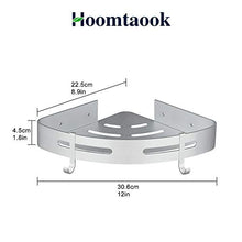 Hoomtaook Mensola Doccia Senza Foratura Portasapone Doccia da Angolare, Mensola Bagno Accessori Organizzatore Alluminio Mensola Per Doccia Montato A Muro 2 Pezzi Argento