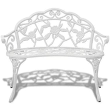 GOTOTOP - Panca da giardino per esterni, design in alluminio colato e gambe in ghisa, panca per 2 persone, mobile per giardino, balcone, terrazza, parco, 100 x 54 x 80 cm