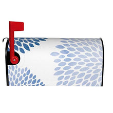 Moderna petali di fiori blu dal design unico per cassetta delle poste, copertura per cassetta postale per giardino, giardino, cortile, dimensioni standard, 53 x 45 cm