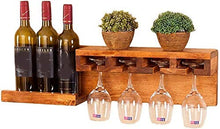 L.TSN Portabottiglie per Vino in Noce a Testa in Giù in Vetro per Vino da Appendere a Parete Espositore per Vino Portaoggetti per Ristorante Cucina Creativa per la casa Portabottiglie per Vino