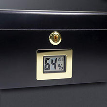 DPLQX sigari armadi, Durevole Buona Tenuta Portatile Removibile humidor per sigari ammezzati con igrometro e umidificatore humidor per sigari adorini,Black_295x245x112mm/12x10x4in
