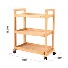 Yamyannie-Home Carrello portautensili Multifunzione a 3 Piani Carrello portautensili Multifunzione a scaffali Pesanti Carrello elevatore a scaffali di Burlywood Carrelli di stoccaggio