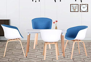 Un set di quattro sedie da pranzo in stile scandinavo retrò con piedini in metallo, adatte per soggiorno, camera da letto, vari luoghi di intrattenimento (blu)