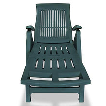 KJGHJ - Sdraio da giardino con poggiapiedi in plastica, pieghevole, con 2 ruote, colore: Verde