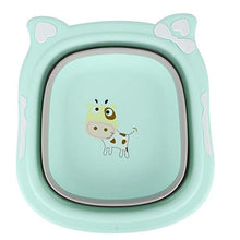 Bacino di lavaggio e scarico, lavabo per piedi con faccia in cartone animato, per bambini e neonati per casa, cucina, viaggi all'aperto(green)