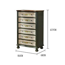 ZzheHou Cassettiera Armadi Soggiorno Armadio Retro Rustic Verniciato Vecchi Cassetti Dipinte A Mano Robusto Durevole Semplice E Grazioso (Color : Green, Size : 81x48x127cm)