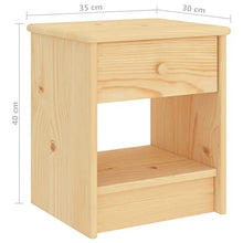 vidaXL Comodino Legno Chiaro 35x30x40 cm in Legno Massello di Pino