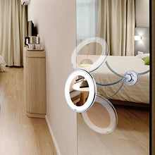 AKlamater - Specchio da trucco con ingrandimento 10x, con luce, girevole a 360°, con collo di cigno e forte ventosa per la rasatura del bagno