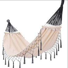 Amaca da Campeggio Giardino Canvas Amaca Beige esterna del giardino della nappa Amaca brasiliana Macrame tessuto battente Bed Net appeso grandi Chair Lounger for Beach, patio, veranda, 200 x 100cm Por