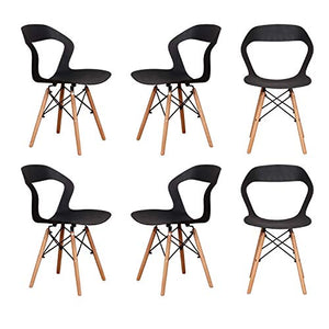 Sedie da pranzo Set di 6 Sedie da ufficio per sala da pranzo Soggiorno Cucina Sedie da toeletta con schienale alto per camera da letto (Black E6)
