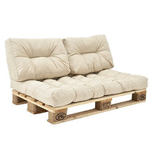 [en.casa] Cuscini per Divano Palette Euro - mobili DIY - Cuscini Divano per Palette per Dentro - Ideale per Salotto - Giardino d´Inverno (1 x Cuscino per Il Sedile e 2 x Cuscino per Schienale) Beige