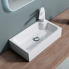 doporro Lavabo da Appoggio, Lavandino Bagno 46x26x11 cm, Lavabo da Minerale fuso Colossum101