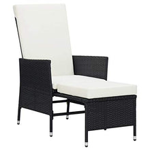 Festnight 3 pz Set Divani da Giardino con Cuscini, Tavolo e Sedie da Giardino, Salotto da Giardino, Schienale Anche Pieghevole, in Polyrattan Nero