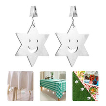 STOBOK 4Pcs Pesi Tovaglia Copertura di Tabella del Pendente di Clip su Grucce Gonna Tavolo Morsetti per Picnic all' Aperto Giardino Stelle