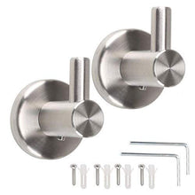 ETSAMOR 2 Pezzi Ganci Bagno per Accappatoi Ganci Appendiabiti da Parete Portasciugamani in Acciaio Inox Fissaggio a Muro per Bagno Accappatoio Asciugamano Cappello con Viti Tasselli