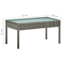Tidyard Set Divani da Giardino 4 pz con Cuscini in Polyrattan Grigio,Salotto da Giardino,Set Mobili da Giardino,Tavolo Rettangoalre+Panca 2 Posti+2 Poltrone da Giardino per Esterno